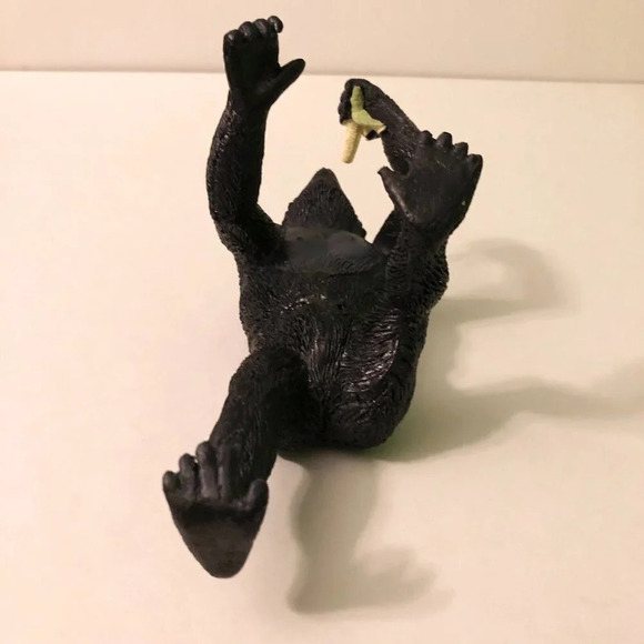 Chimpanzee Eating Banana Figure Animal Monkey 7.5  Inch Long Toy - Picture 12 of 12